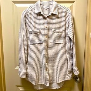 Madewell brushed cotton oversize stripe shirt size XS